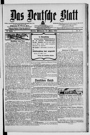 Das deutsche Blatt vom 25.03.1903