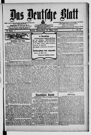 Das deutsche Blatt on Mar 26, 1903