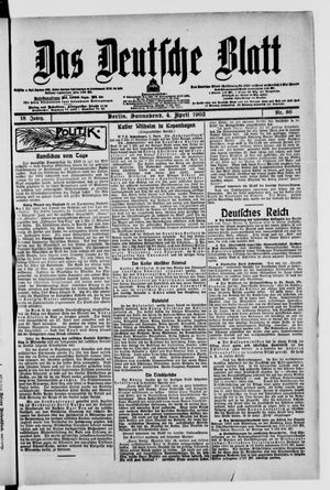 Das deutsche Blatt vom 04.04.1903
