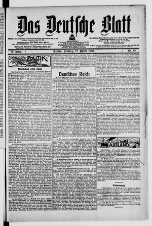 Das deutsche Blatt on Apr 17, 1903