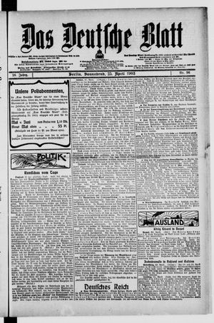 Das deutsche Blatt vom 25.04.1903