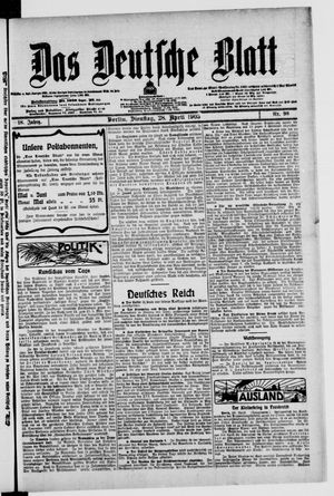 Das deutsche Blatt vom 28.04.1903