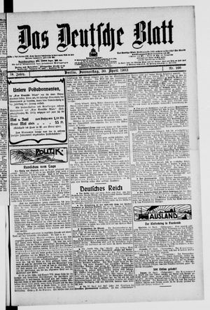 Das deutsche Blatt vom 30.04.1903