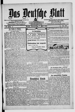 Das deutsche Blatt vom 07.05.1903