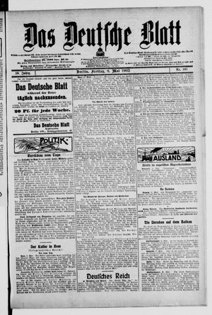 Das deutsche Blatt vom 08.05.1903