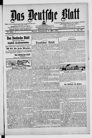 Das deutsche Blatt vom 09.05.1903