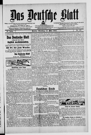 Das deutsche Blatt vom 12.05.1903