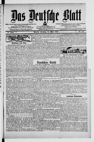 Das deutsche Blatt vom 15.05.1903