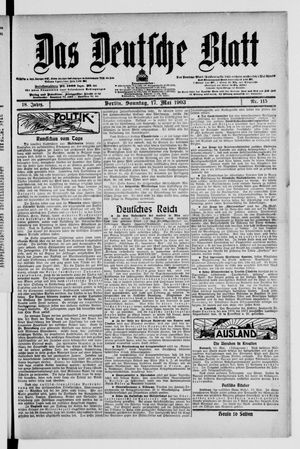 Das deutsche Blatt vom 17.05.1903