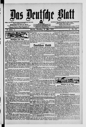 Das deutsche Blatt on May 19, 1903