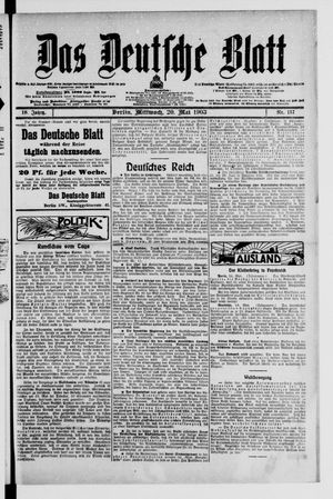 Das deutsche Blatt on May 20, 1903