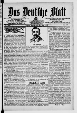 Das deutsche Blatt vom 21.05.1903