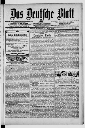 Das deutsche Blatt vom 27.05.1903