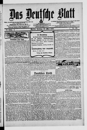 Das deutsche Blatt vom 29.05.1903