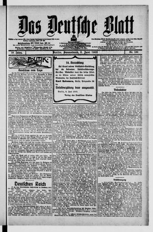 Das deutsche Blatt vom 06.06.1903