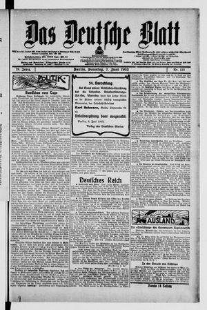 Das deutsche Blatt vom 07.06.1903
