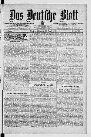 Das deutsche Blatt vom 10.06.1903