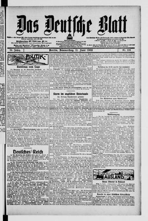 Das deutsche Blatt on Jun 11, 1903