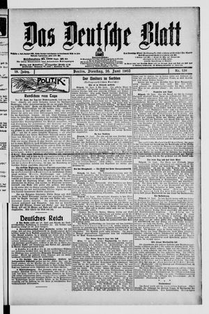 Das deutsche Blatt vom 16.06.1903