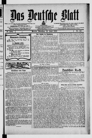 Das deutsche Blatt vom 23.06.1903