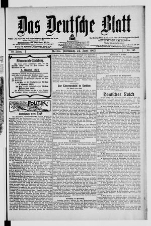 Das deutsche Blatt vom 24.06.1903