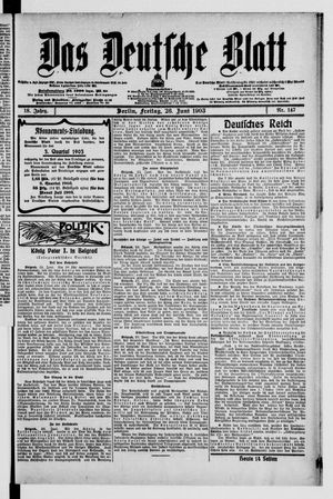 Das deutsche Blatt vom 26.06.1903