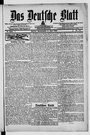 Das deutsche Blatt vom 04.07.1903