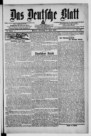 Das deutsche Blatt vom 05.07.1903