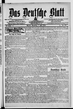 Das deutsche Blatt on Jul 7, 1903