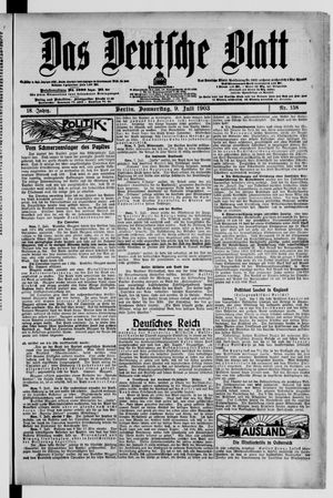 Das deutsche Blatt on Jul 9, 1903