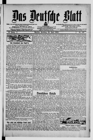 Das deutsche Blatt on Jul 10, 1903