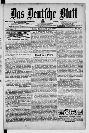 Das deutsche Blatt vom 12.07.1903