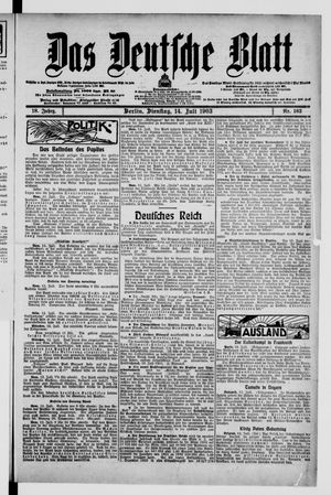 Das deutsche Blatt on Jul 14, 1903