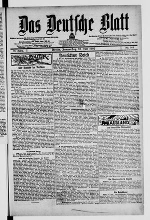 Das deutsche Blatt vom 16.07.1903