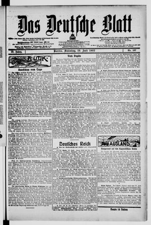Das deutsche Blatt vom 19.07.1903
