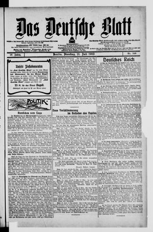 Das deutsche Blatt vom 21.07.1903