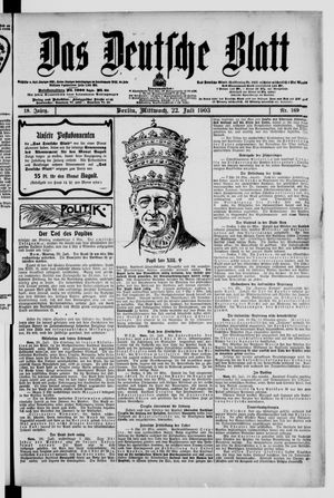Das deutsche Blatt vom 22.07.1903