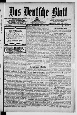 Das deutsche Blatt vom 25.07.1903