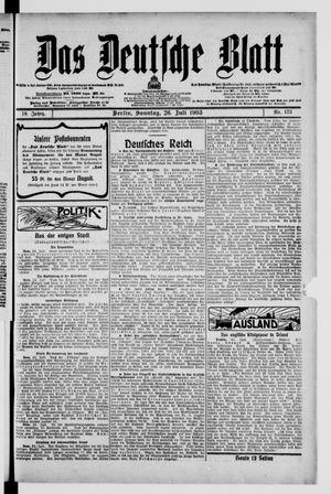 Das deutsche Blatt vom 26.07.1903