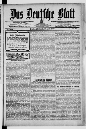 Das deutsche Blatt on Jul 29, 1903