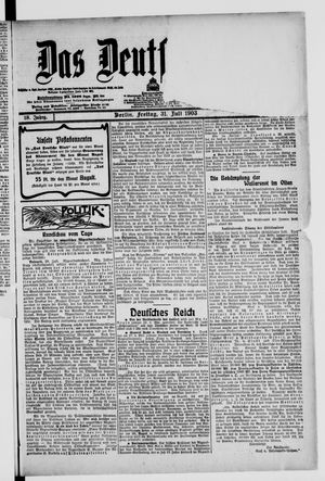 Das deutsche Blatt vom 31.07.1903