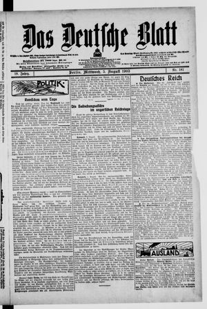 Das deutsche Blatt vom 05.08.1903