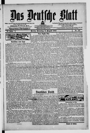 Das deutsche Blatt on Aug 9, 1903