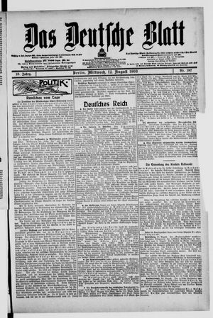 Das deutsche Blatt vom 12.08.1903