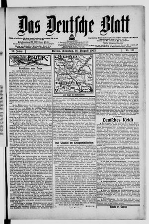 Das deutsche Blatt on Aug 16, 1903