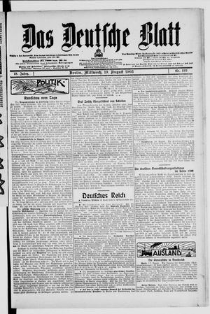 Das deutsche Blatt vom 19.08.1903