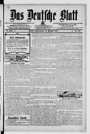 Das deutsche Blatt on Aug 22, 1903
