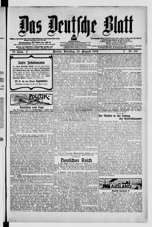 Das deutsche Blatt vom 25.08.1903