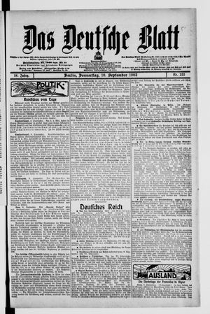 Das deutsche Blatt on Sep 10, 1903
