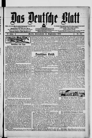 Das deutsche Blatt vom 12.09.1903